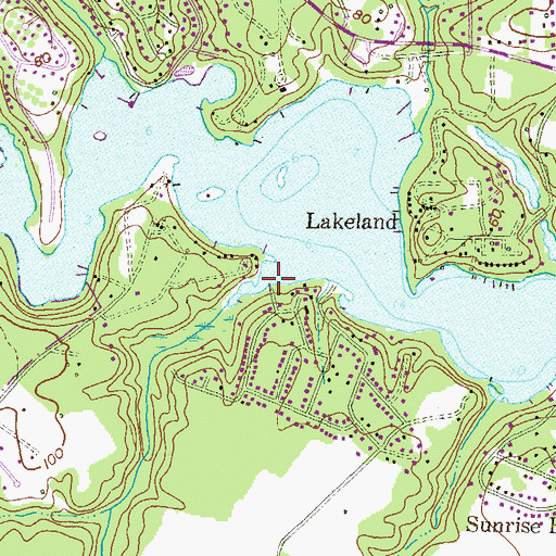Topographic Map of Indian Creek, MD