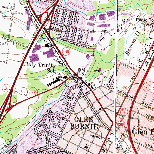 Topographic Map of Irving Branch, MD