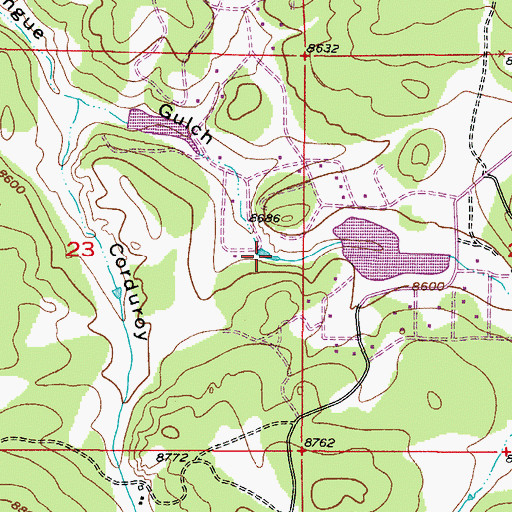 Topographic Map of Wagon Tongue Reservoir, CO