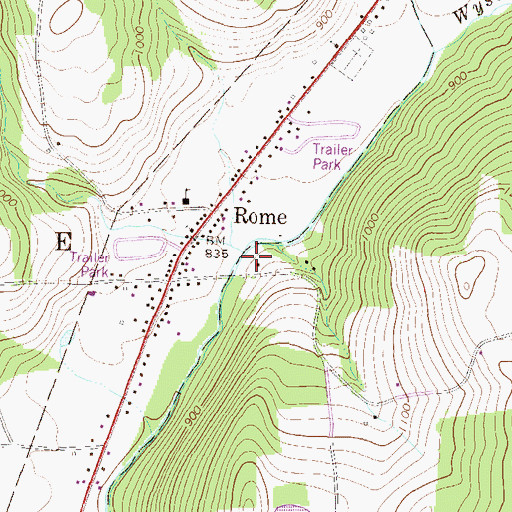 Topographic Map of Bear Creek, PA