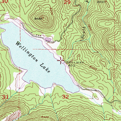 Topographic Map of Wellington Dam, CO