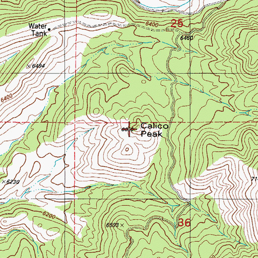 Topographic Map of Calico Peak, NM