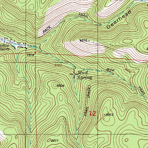 Topographic Map of Mud Spring, NM