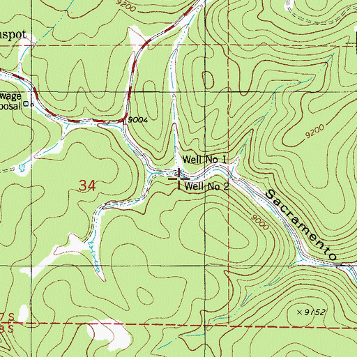 Topographic Map of Well Number Two, NM