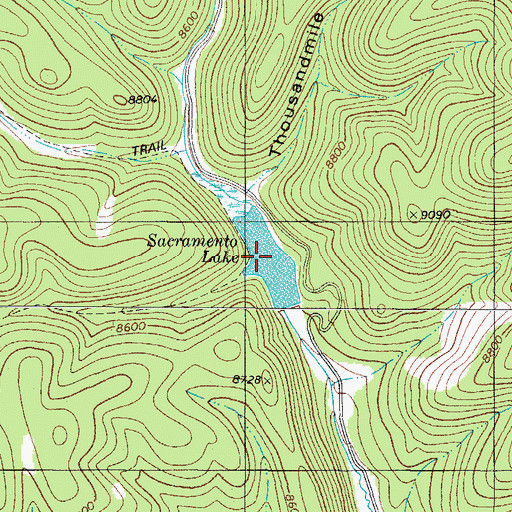 Topographic Map of Sacramento Lake, NM