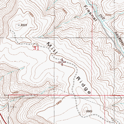 Topographic Map of Mill Ridge, NM
