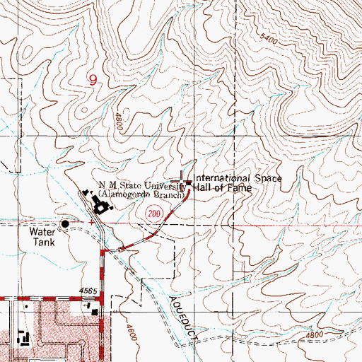 Topographic Map of New Mexico Museum of Space History, NM