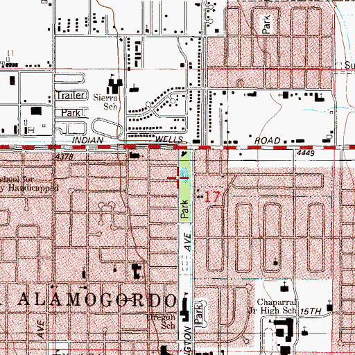 Topographic Map of New Mexico School for the Visually Handicapped, NM