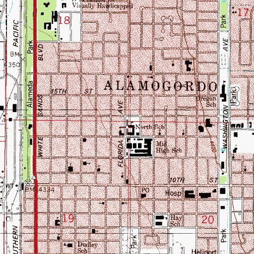 Topographic Map of North School, NM