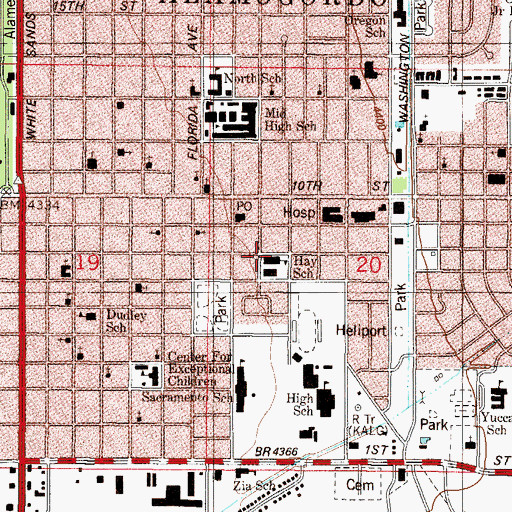 Topographic Map of Hay School, NM