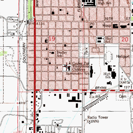 Topographic Map of Center for Exceptional Children, NM