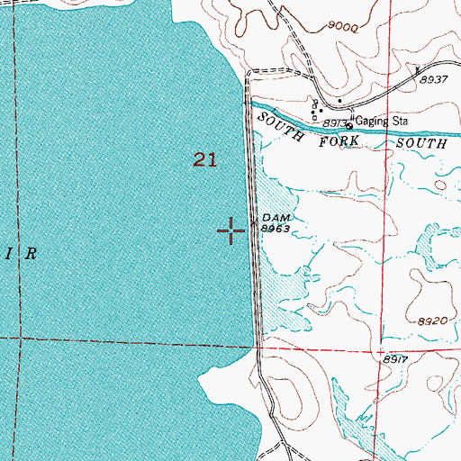 Topographic Map of Antero Dam, CO
