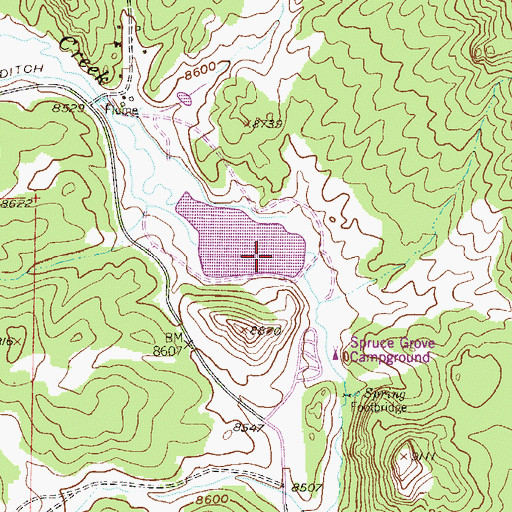 Topographic Map of Bayou Salado Dam, CO