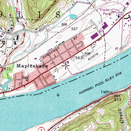 Topographic Map of Mapleshade Post Office (historical), OH