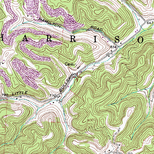Topographic Map of Moody Post Office (historical), OH