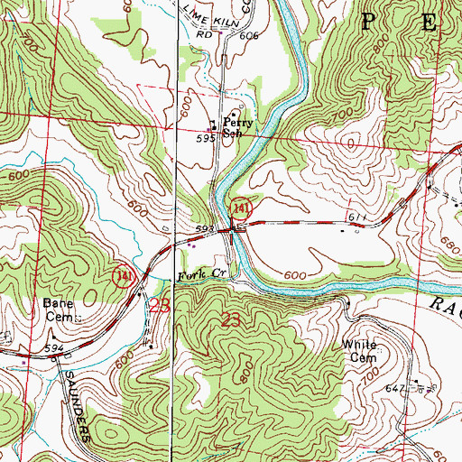 Topographic Map of Siloam Post Office (historical), OH