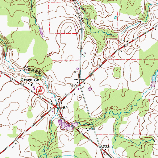 Topographic Map of Bostwick Post Office (historical), OH
