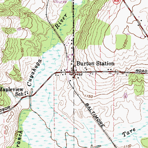 Topographic Map of Burton Station Post Office (historical), OH