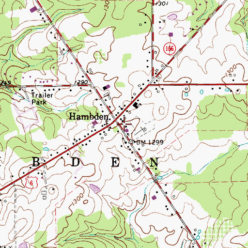 Topographic Map of Hampden Post Office (historical), OH