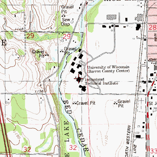 Topographic Map of Rigler Hall, WI