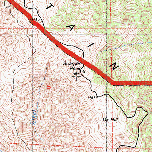 Topographic Map of Scarper Peak, CA