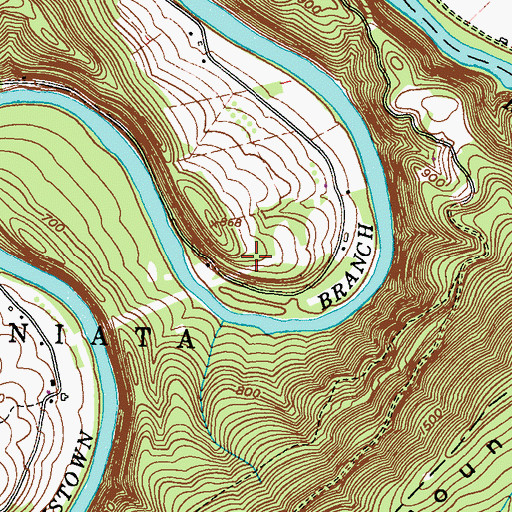 Topographic Map of Mosser Cemetery, PA