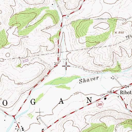 Topographic Map of Weyer Cemetery, PA
