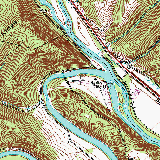 Topographic Map of Strong Cemetery, PA