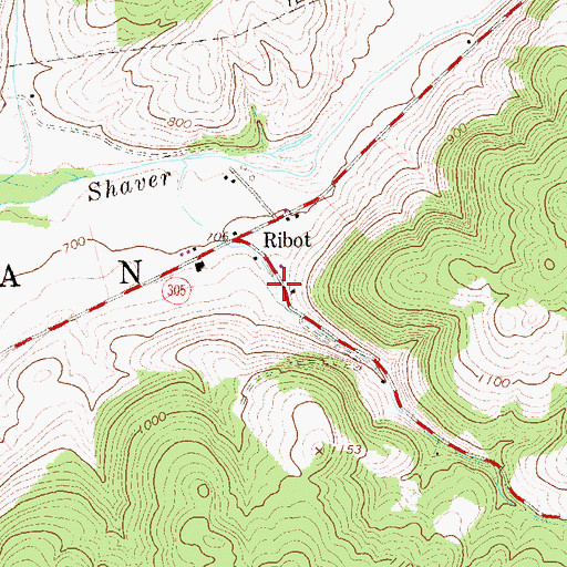 Topographic Map of Reed Cemetery, PA