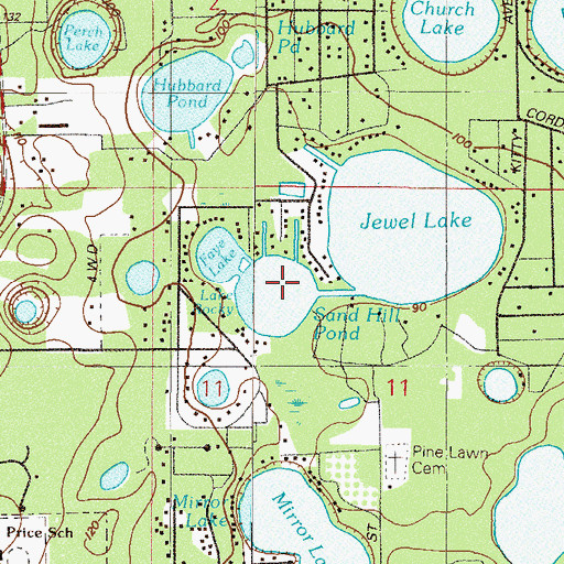 Topographic Map of Sand Hill Pond, FL
