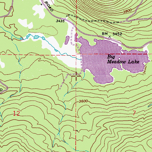 Topographic Map of Big Meadow Lake Campground, WA