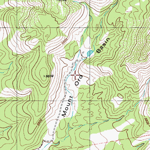 Topographic Map of Mount Ord Basin, TX
