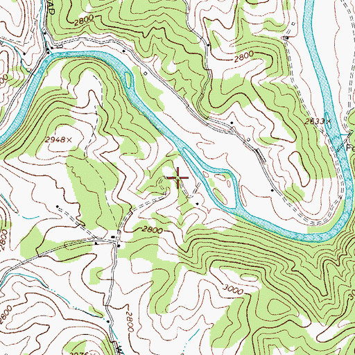 Topographic Map of New River State Park, NC