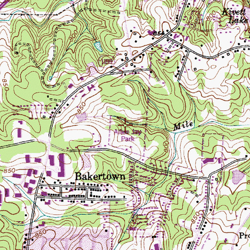 Topographic Map of Allen Jay Park, NC