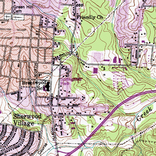 Topographic Map of Brentwood Park, NC