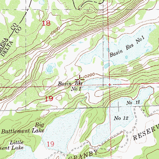 Topographic Map of Basin Number 2 Dam, CO