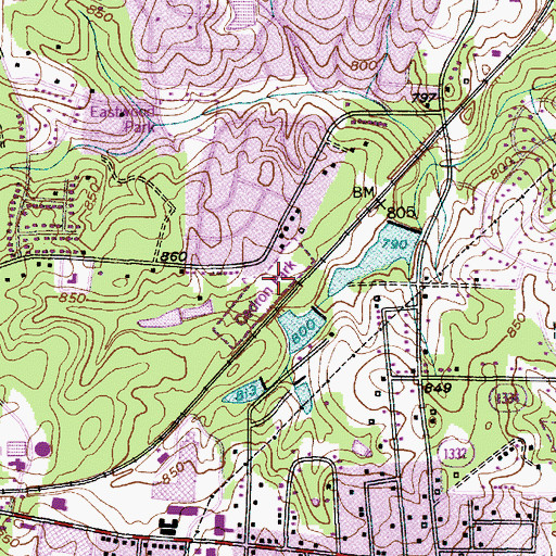 Topographic Map of Cedron Park, NC