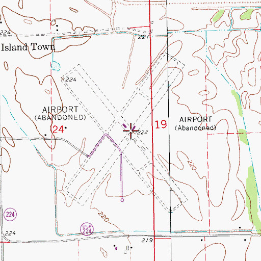 Topographic Map of Erwin Auxiliary Army Airfield (historical), AR