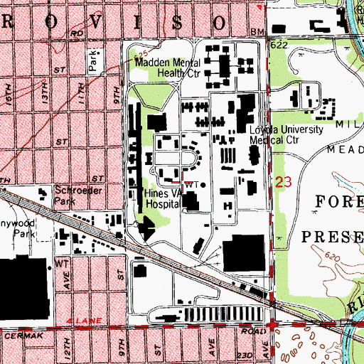 Topographic Map of Chicago Airmail Field (historical), IL