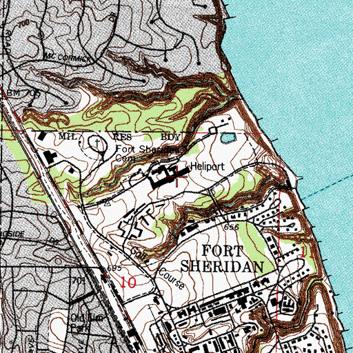 Topographic Map of Haley Army Airfield (historical), IL