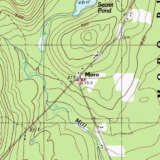 Topographic Map of Moro, ME
