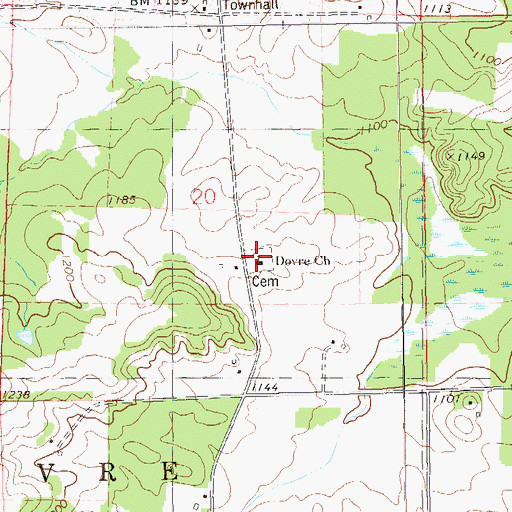 Topographic Map of Dovre Cemetery, WI