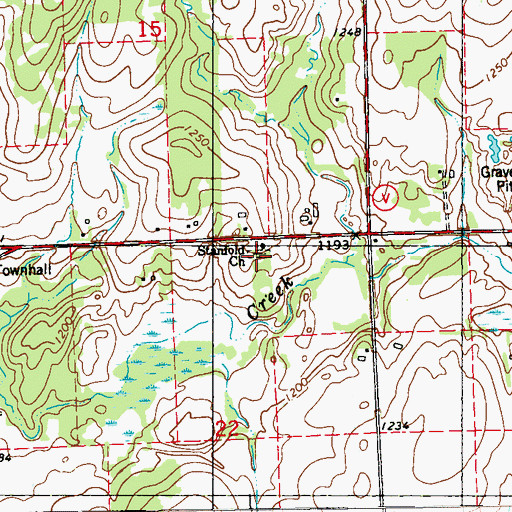 Topographic Map of Stanfold Lutheran Cemetery, WI