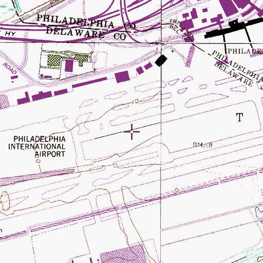 Topographic Map of Tinicum Island (historical), PA