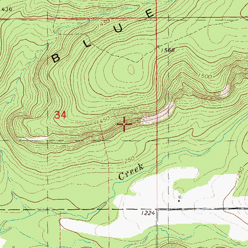 Topographic Map of Rock Creek Felsenmeer State Natural Area, WI
