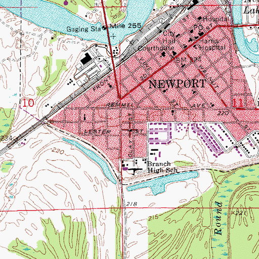 Topographic Map of Browns Temple Church of God in Christ, AR