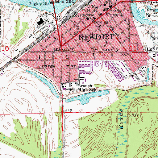 Topographic Map of Calhoun Street Church of Christ, AR