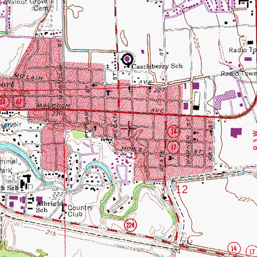 Topographic Map of First Church of the Nazarene, AR