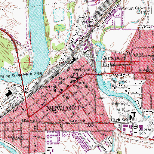 Topographic Map of First United Methodist Church, AR