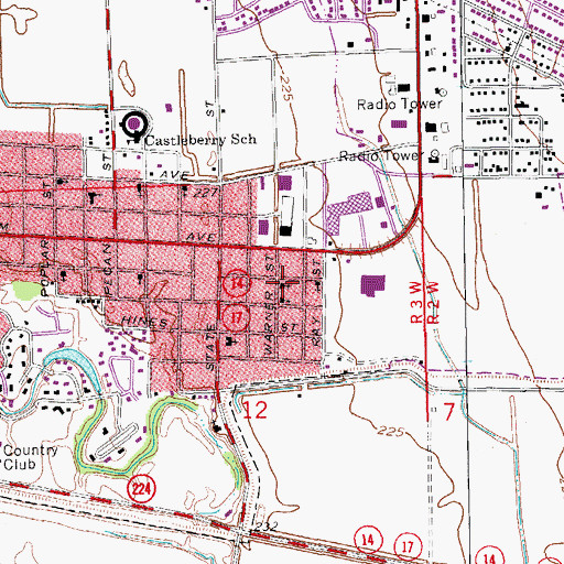 Topographic Map of First United Pentecostal Church, AR